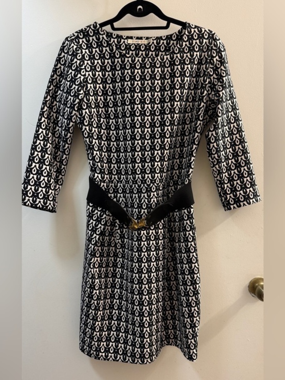 Samsara Geometric Print Dress 8-10 (Tag 14) Belted